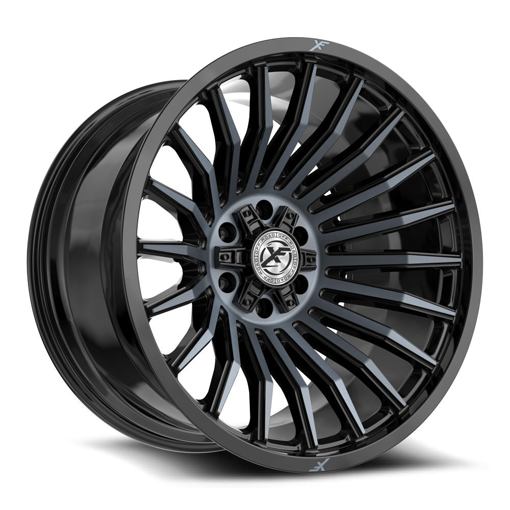 XF Off-Road XF-231 22x12 -44 6x135/6x139.7 Gloss Black & Machined Titanium Double Dark Tint XF-231221261351397-44BMTDT