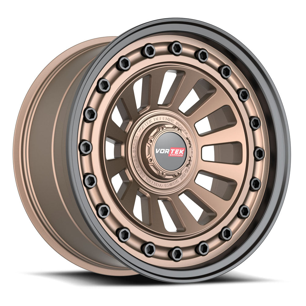 Vortek VRD-702 20x9.5 -12 Blank 8x Matte Bronze With Black Bolts & Lip 70220958XBL-12MZBL