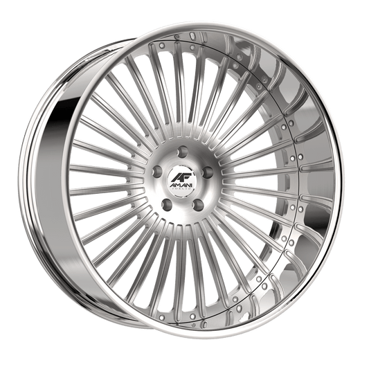 Amani R.E.A.L. 26x9 / 10 1 / 5 5x127 Brush Center Chrome Lip REA269103620FRBCR