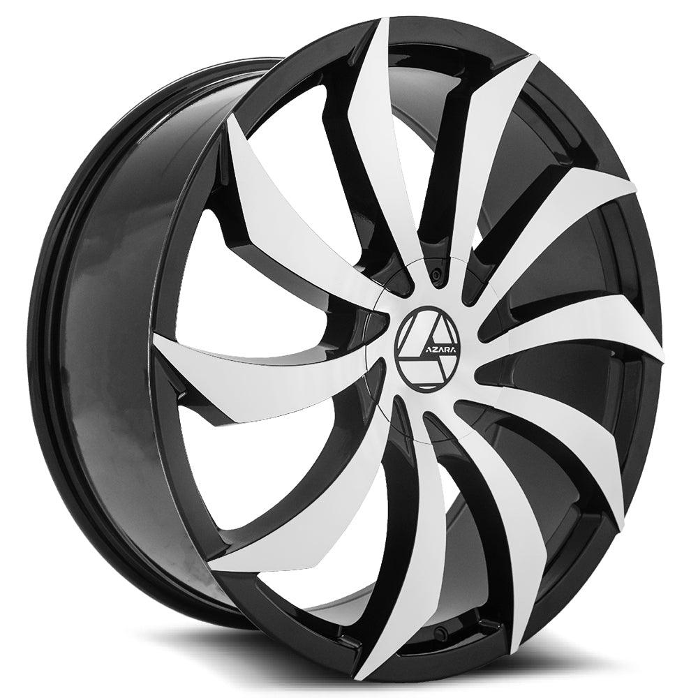 AZARA AZA-507 32X10 25 6X135/6X139.7 GLOSS BLACK & MACHINED