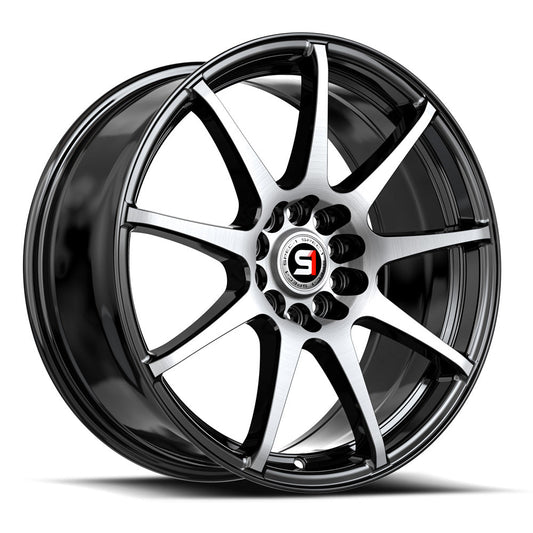 SPEC-1 SP-67 18X8.0 38 5X114.3/5X120 GLOSS BLACK & MACHINED