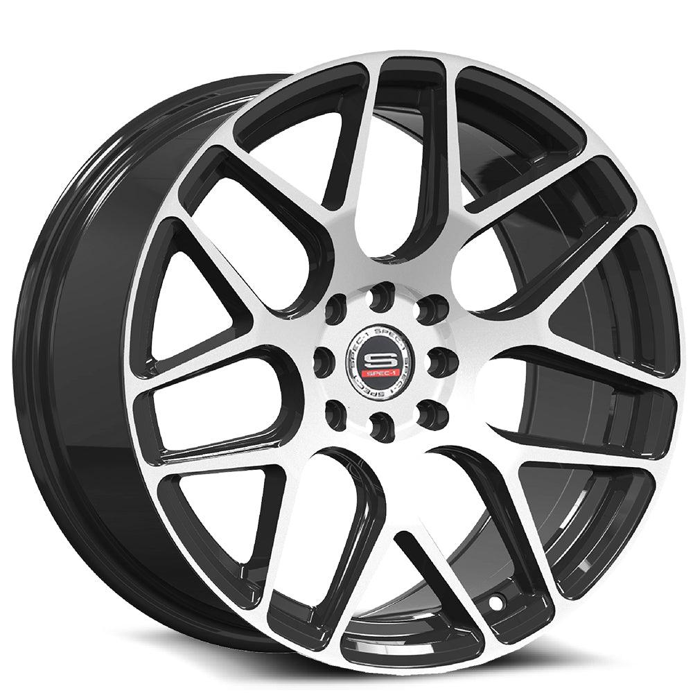 SPEC-1 SP-47 17X8.5 30 4X100/4X114.3 GLOSS BLACK & MACHINED