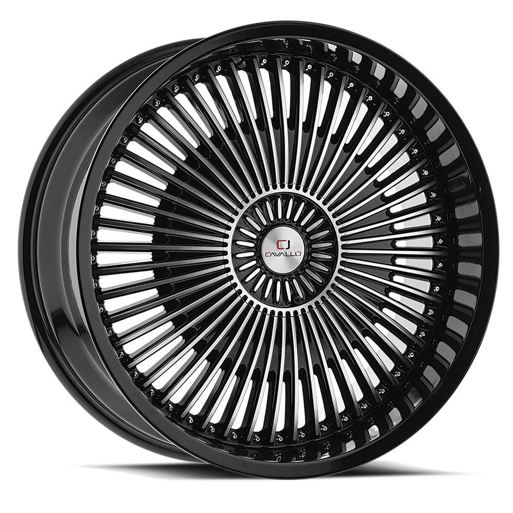 CAVALLO CLV-41 18X8 35 5X114.3/5X120 GLOSS BLACK & MACHINED