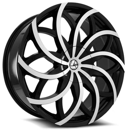AZARA AZA-504 24X9 25 6X135/6X139.7 GLOSS BLACK & MACHINED