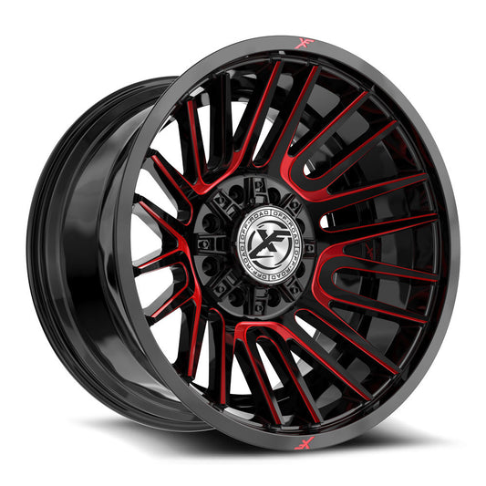 XF Off-Road XF-234 20x10 -24 8x165.1/8x170 Gloss Black & Red Machined XF-234201081651170-24BMR
