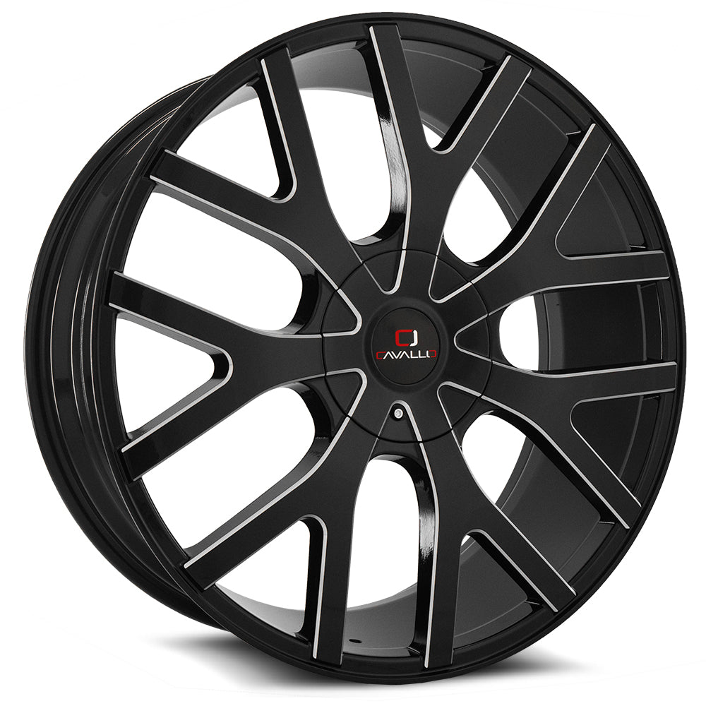 Cavallo CLV-15 18x8 35 5x112/5x114.3 Gloss Black & Milled CLV-15188051121143+35BMW