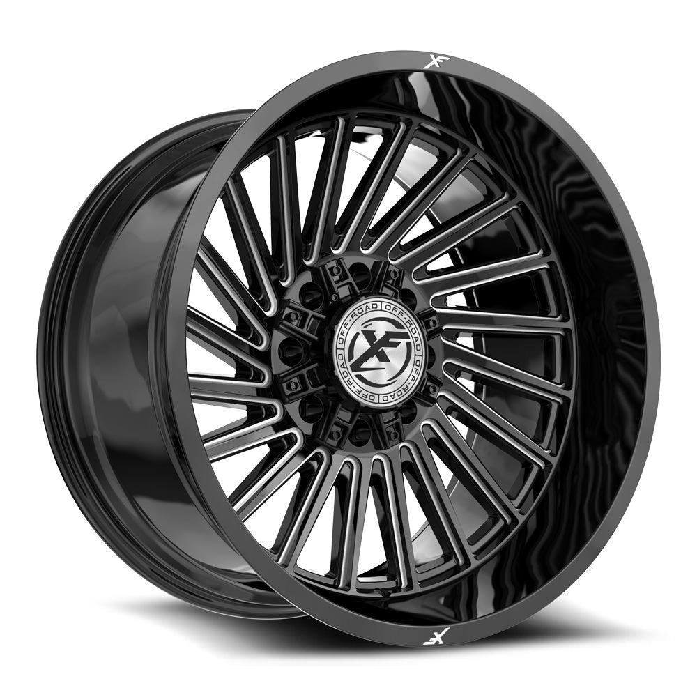 XF Off-Road XF-239 22x12 -44 8x165.1/8x170 Gloss Black & Milled XF-239221281651170-44GBM