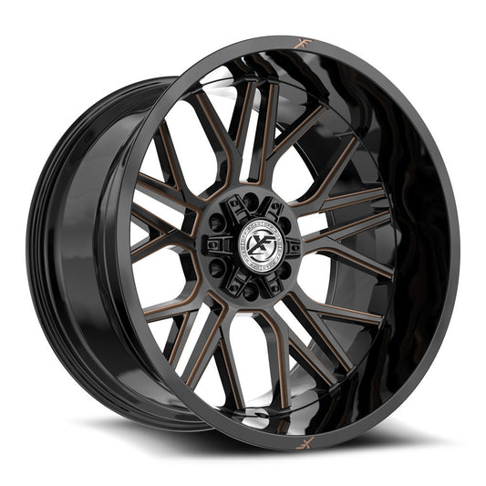 XF Off-Road XF-235 20x9 12 5x127/5x139.7 Gloss Black & Bronze Milled XF-235209051271397+12GBZM