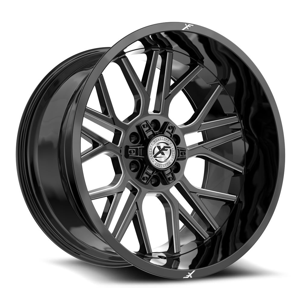 XF Off-Road XF-235 20x9 12 5x127/5x139.7 Gloss Black & Milled XF-235209051271397+12GBM