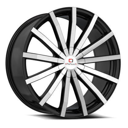 CAVALLO CLV-52 24X9 34 5X115/5X120 GLOSS BLACK & MACHINED