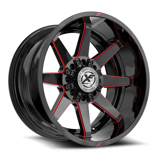 XF Off-Road XF-236 20x10 -12 8x165.1/8x170 Gloss Black & Red Milled XF-236201081651170-12GBRM