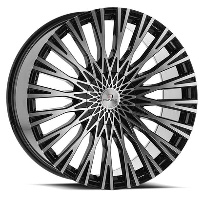 CAVALLO CLV-40 22X9.5 25 6X135/6X139.7 GLOSS BLACK & MACHINED