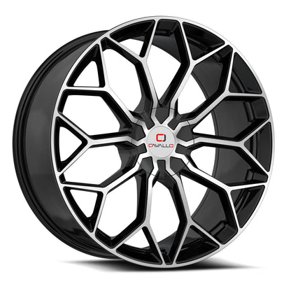 CAVALLO CLV-44 24X9 25 6X135/6X139.7 GLOSS BLACK & MACHINED