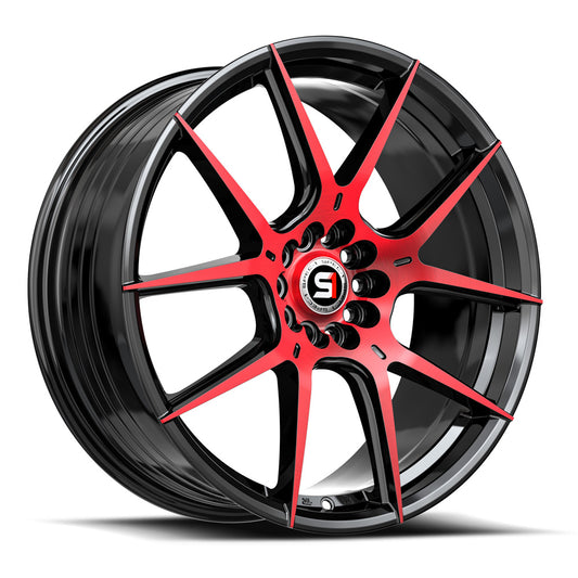 Spec-1 SP-71 18x8 38 4x100/4x114.3 Gloss Black & Red Machined SP-71188938BMR