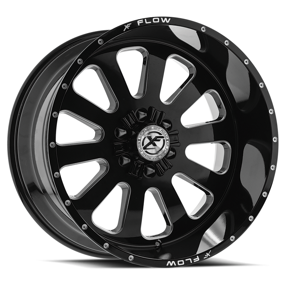 XFX Flow XFX-302 17x10 12 6x135/6x139.7 Gloss Black & Milled XFX-302171061351397+12BMW