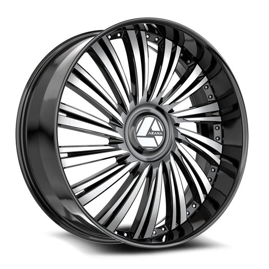 AZARA AZX-102 20X8.5 35 5X108/5X114.3 GLOSS BLACK & MACHINED