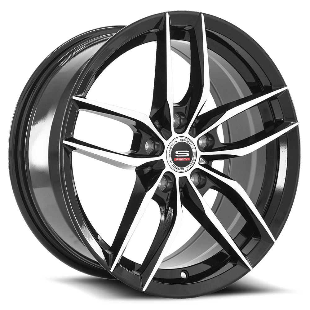 SPEC-1 SP-50 17X7.5 38 5X114.3 GLOSS BLACK & MACHINED