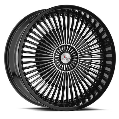CAVALLO CLV-41 20X8.5 35 5X110/5X114.3 GLOSS BLACK & MACHINED