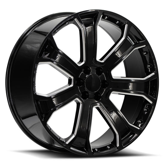 O.E. REVOLUTION G-06 26X10 31 6X139.7 BLACK MACHINED FACE WITH CHROME INSERTS