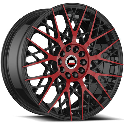 SPEC-1 SP-53 20X8.5 38 5X114.3/5X120 GLOSS BLACK & RED MACHINED