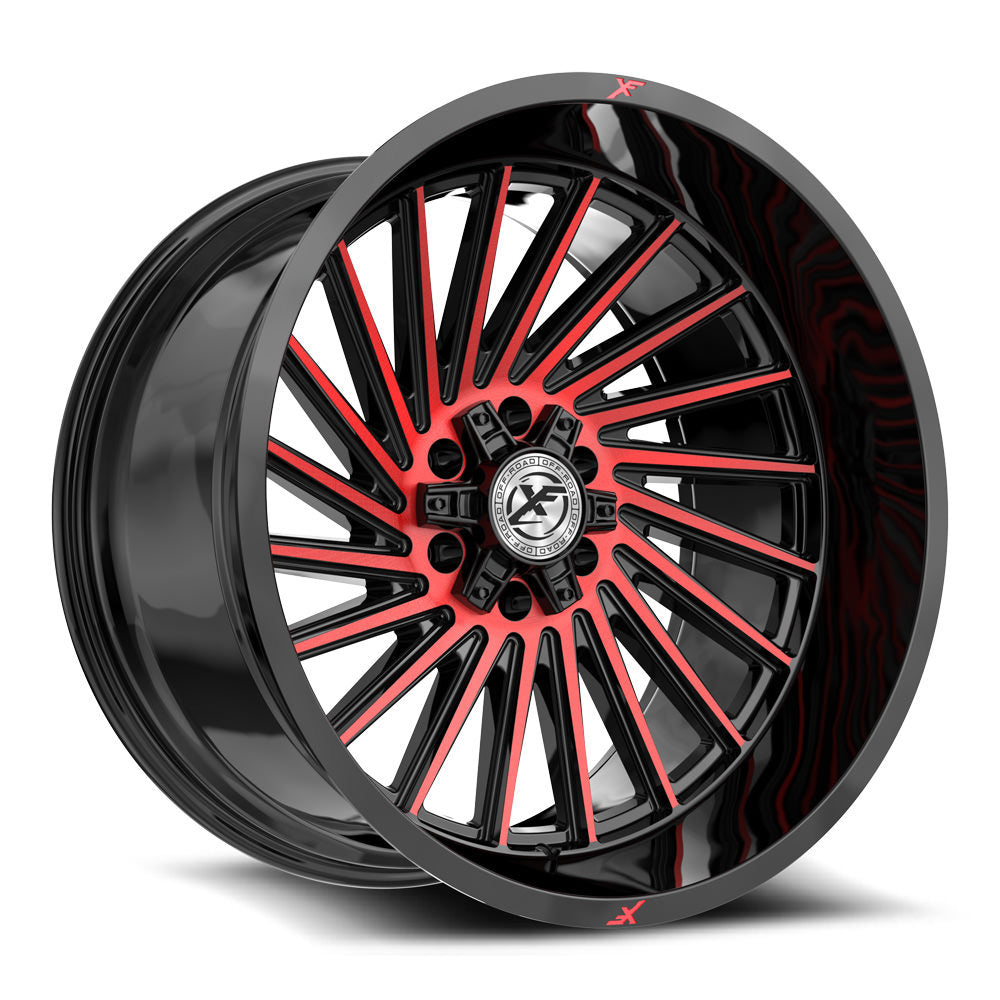 XF Off-Road XF-239 22x12 -44 6x135/6x139.7 Gloss Black & Red Machined XF-239221261351397-44BMR