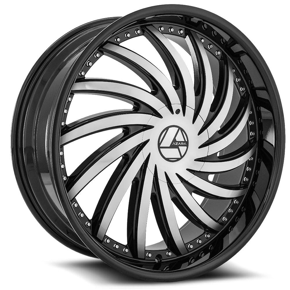 AZARA AZA-508 22X9.5 25 6X135/6X139.7 GLOSS BLACK & MACHINED