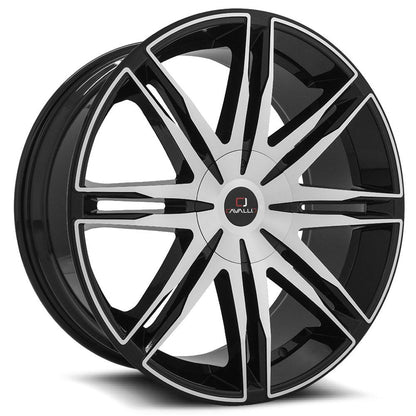 CAVALLO CLV-18 24X9 18 5X115/5X139.7 GLOSS BLACK & MACHINED