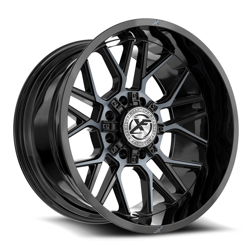 XF Off-Road XF-235 22x12 -44 8x165.1/8x170 Gloss Black & Machined Titanium Double Dark Tint XF-235221281651170-44BMTDT