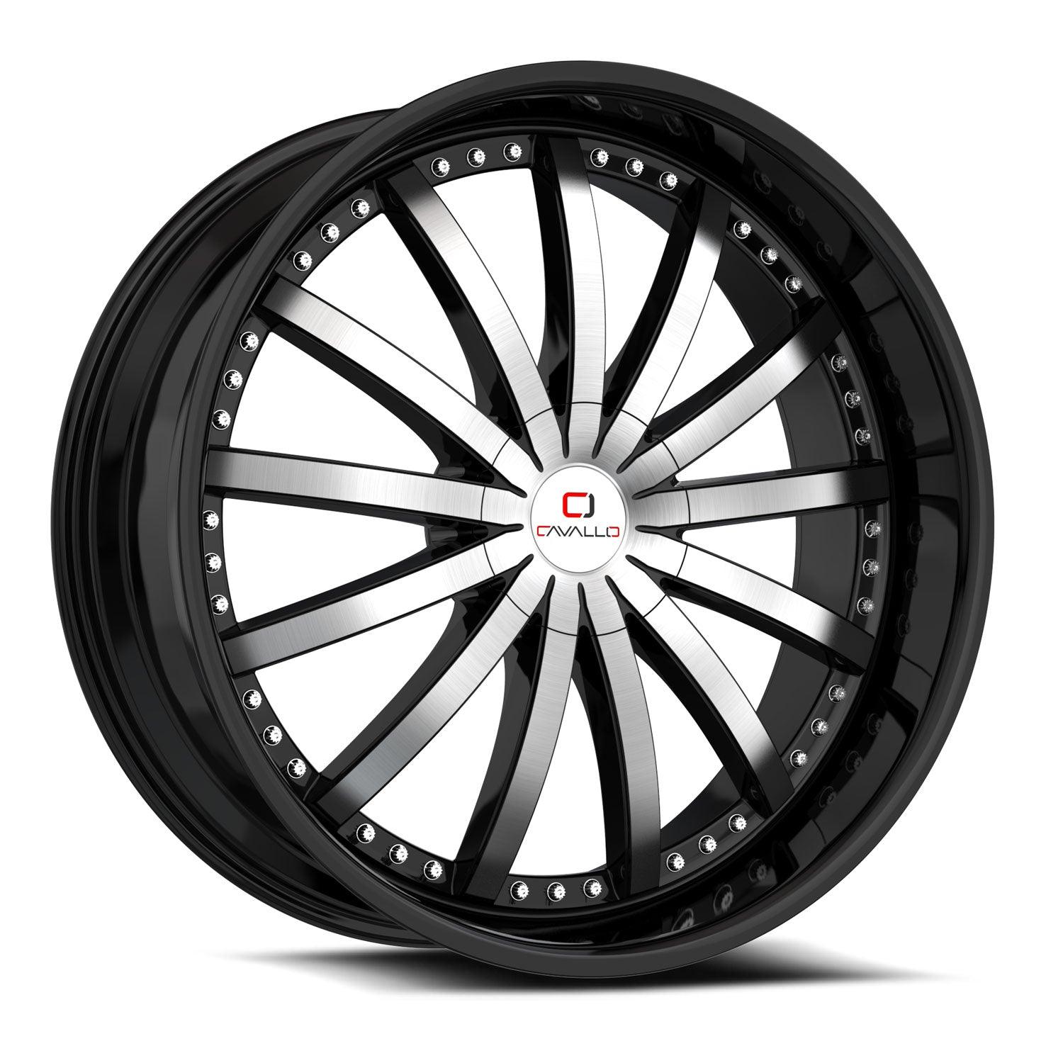 CAVALLO CLV-53 20X8.5 35 5X114.3/5X120 GLOSS BLACK & MACHINED