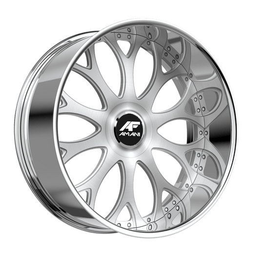 Amani Tango 24x9 15 5x115/5x120 Brush Center Chrome Lip TAN24933910F15BCX
