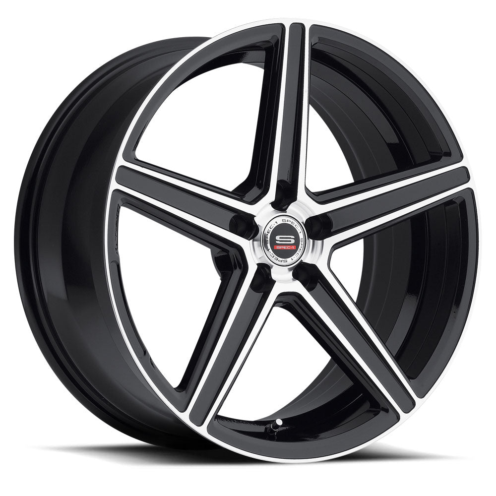 Spec-1 SP-8 19x9.5 38 Blank 5x Gloss Black & Machined SP819954038GBM