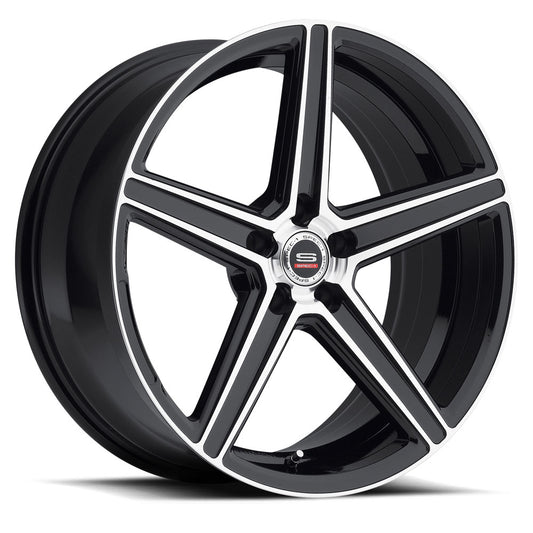 Spec-1 SP-8 19x9.5 38 Blank 5x Gloss Black & Machined SP819954038GBM