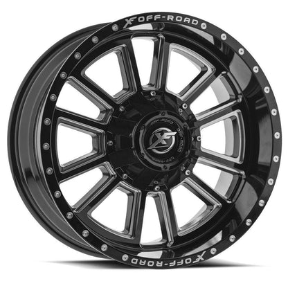 XF OFF-ROAD XF-225 18X10 -12 5X114.3/5X127 GLOSS BLACK & MILLED