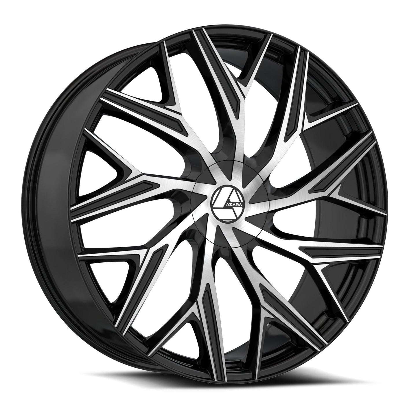 AZARA AZA-527 26X9.5 15 BLANK 5X/6X GLOSS BLACK & MACHINED