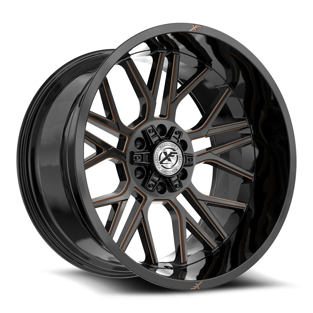 XF Off-Road XF-235 20x10 -24 6x135/6x139.7 Gloss Black & Bronze Milled XF-235201061351397-24GBZM