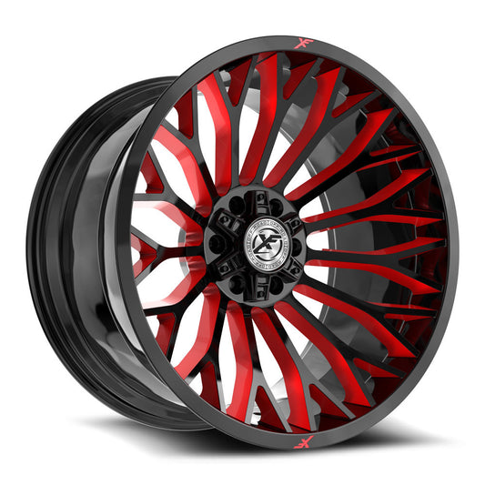 XF Off-Road XF-237 20x12 -44 5x127/5x139.7 Gloss Black & Red Milled XF-237201251271397-44GBRM