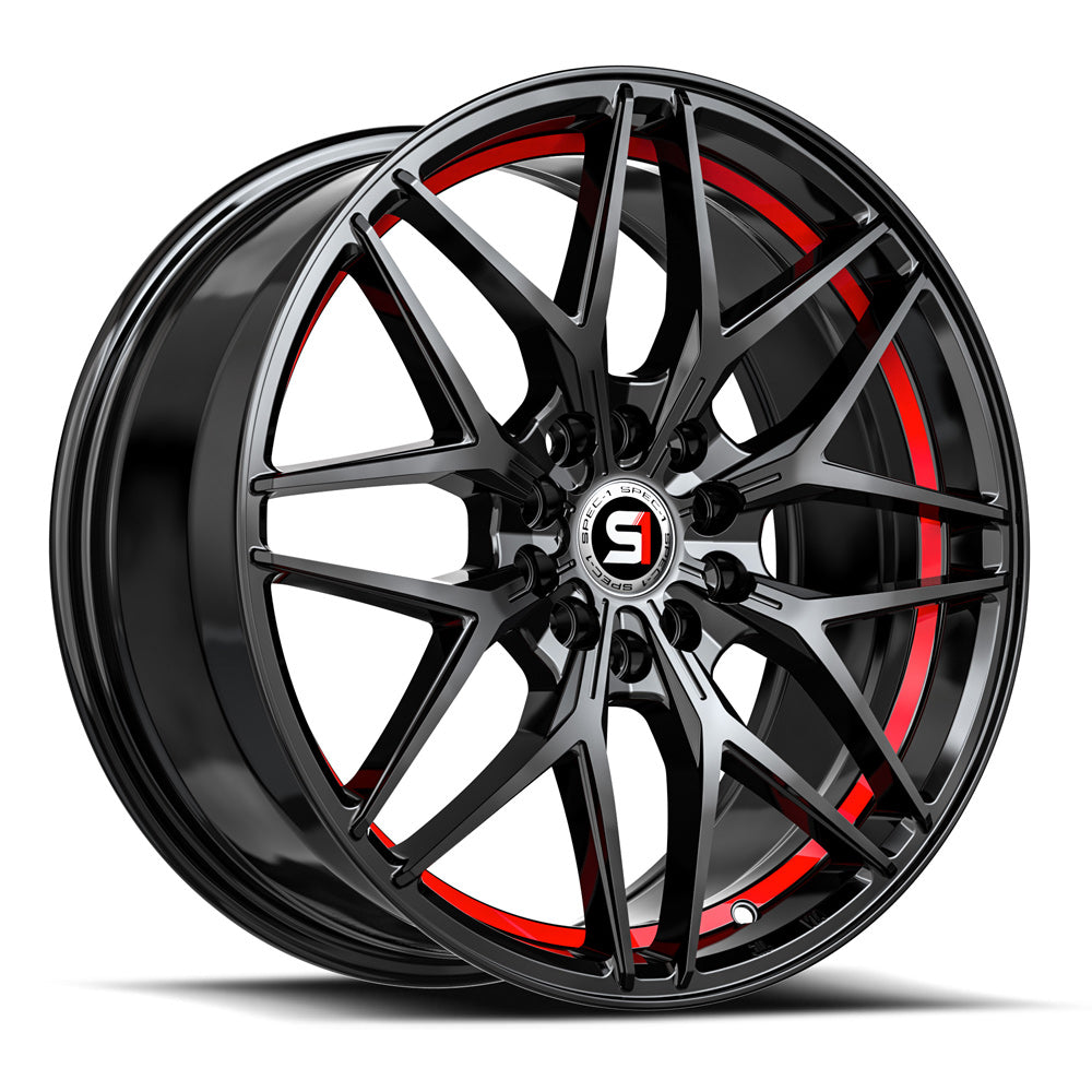 Spec-1 SP-60 18x8 38 5x100/5x114.3 Gloss Black & Red Undercut SP-601882338GBRU