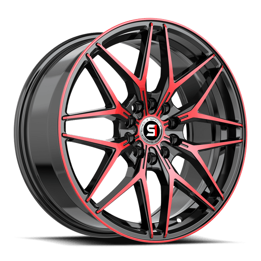 Spec-1 SP-60 18x8 38 4x100/4x114.3 Gloss Black & Red Machined SP-60188938BMR