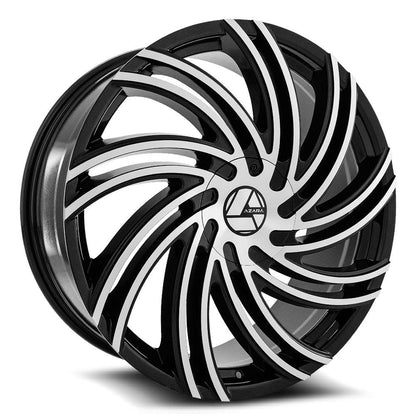 AZARA AZA-514 20X8.5 35 5X110/5X114.3 GLOSS BLACK & MACHINED