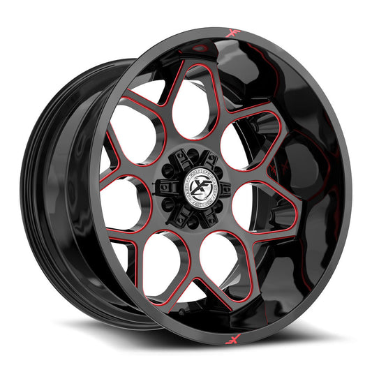 XF Off-Road XF-233 20x9 0 5x127/5x139.7 Gloss Black & Red Milled XF-233209051271397+0GBRM