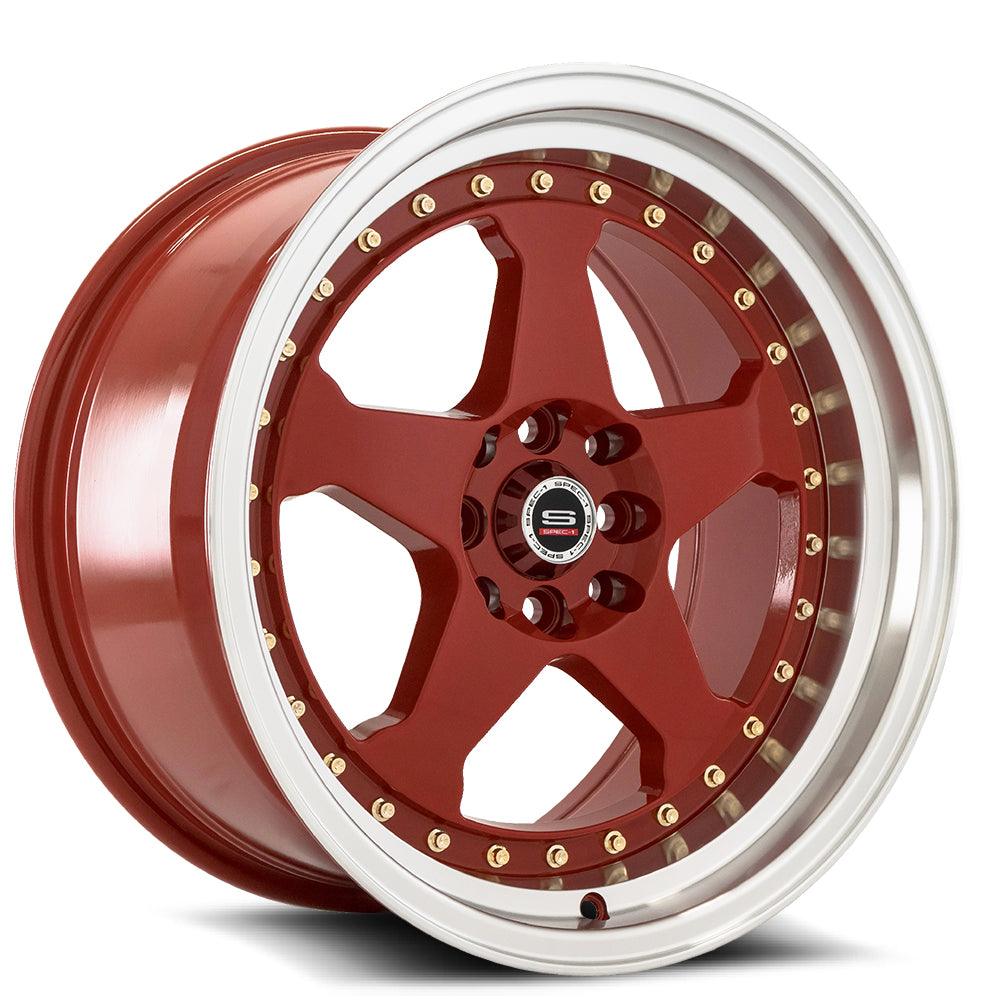 SPEC-1 SPT-21 17X9 25 4X100/4X114.3 RED MACHINED LIP