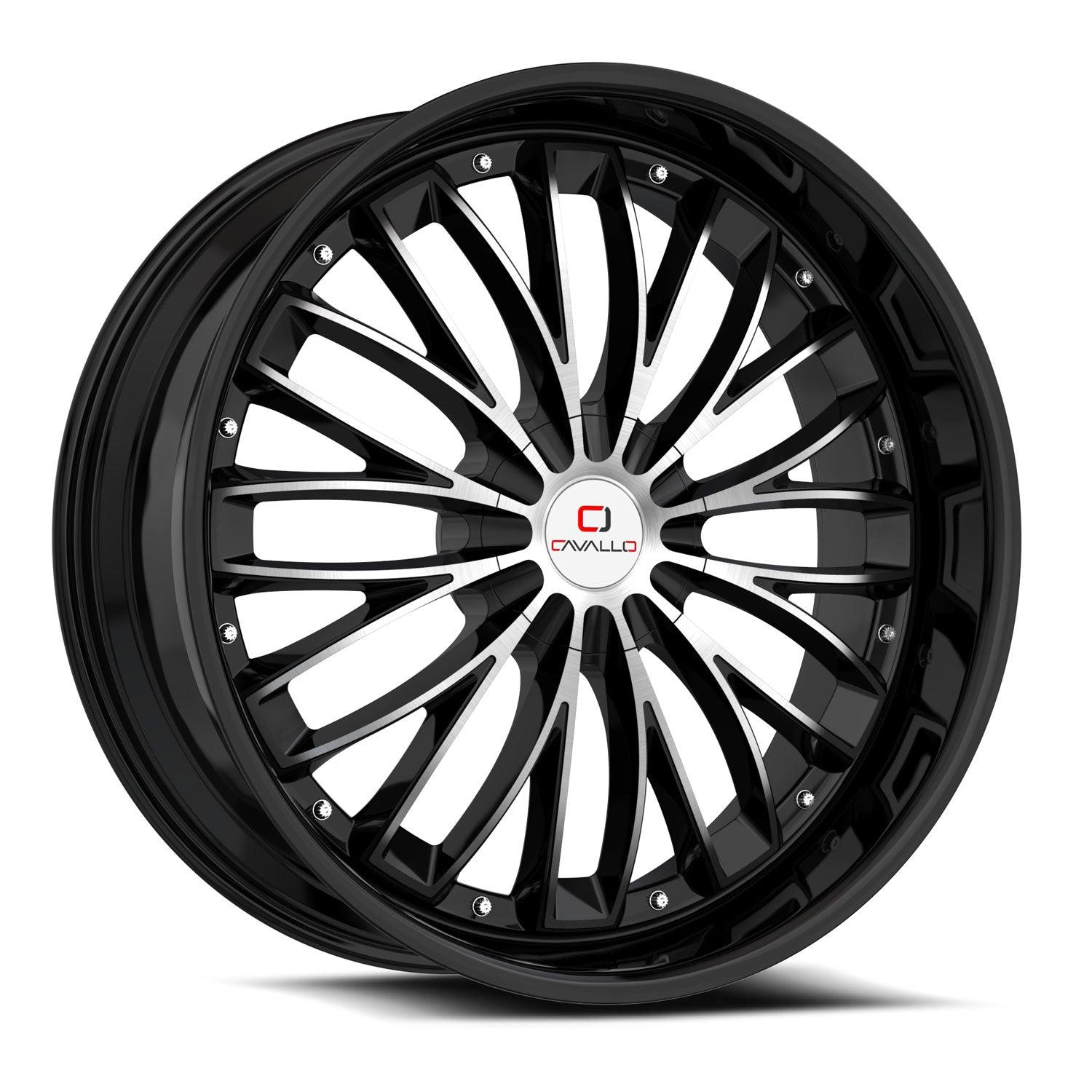 CAVALLO CLV-42 18X8 35 4X100/4X114.3 GLOSS BLACK & MACHINED