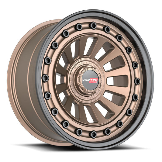 Vortek VRD-702 17x9 -12 6x135/6x139.7 Matte Bronze With Black Bolts & Lip 70217957-12MZBL