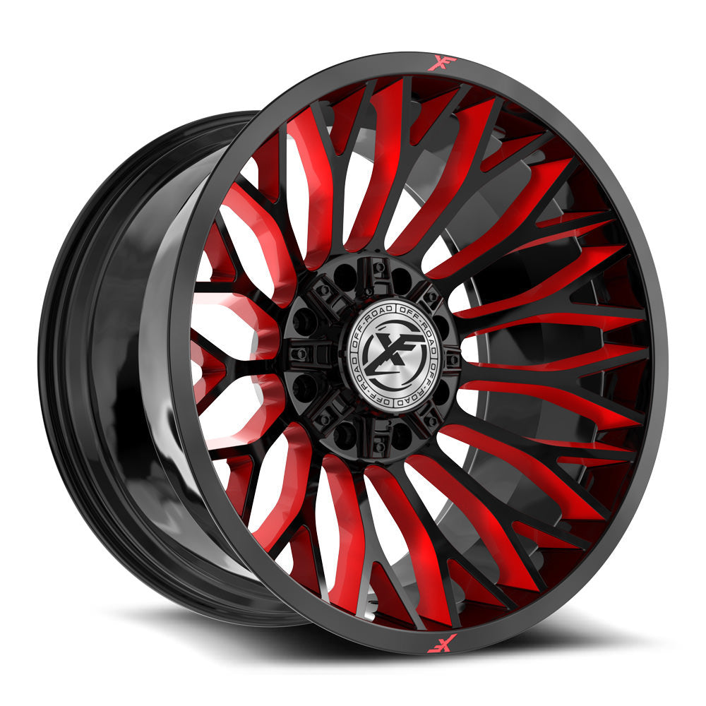 XF Off-Road XF-237 20x10 -24 8x165.1/8x170 Gloss Black & Red Milled XF-237201081651170-24GBRM