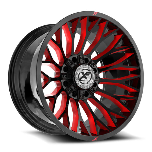 XF Off-Road XF-237 20x10 -24 8x165.1/8x170 Gloss Black & Red Milled XF-237201081651170-24GBRM