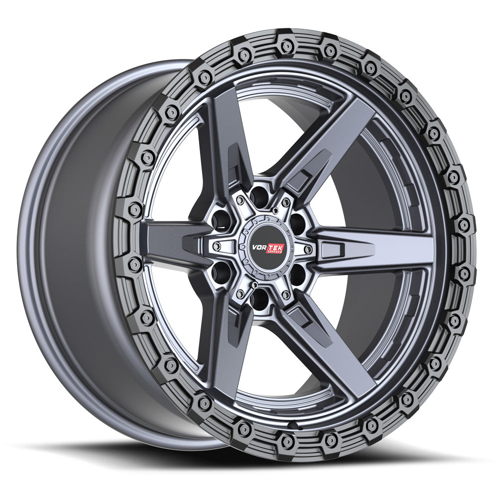 Vortek VRT-602 20x9 12 6x135/6x139.7 Matte Titanium With Black Bead Ring 6022095712MTBR