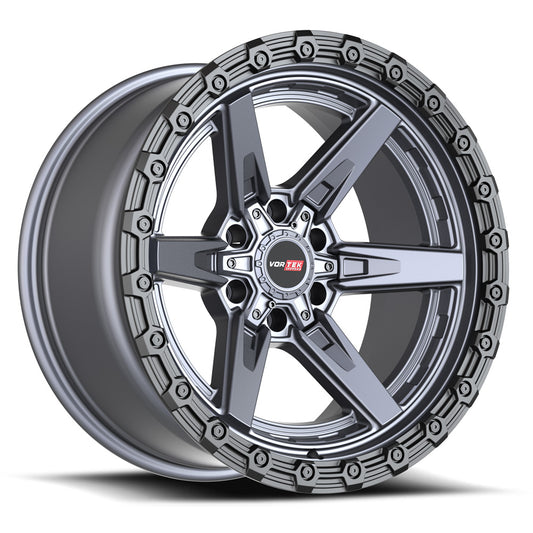 Vortek VRT-602 20x9 12 6x135/6x139.7 Matte Titanium With Black Bead Ring 6022095712MTBR