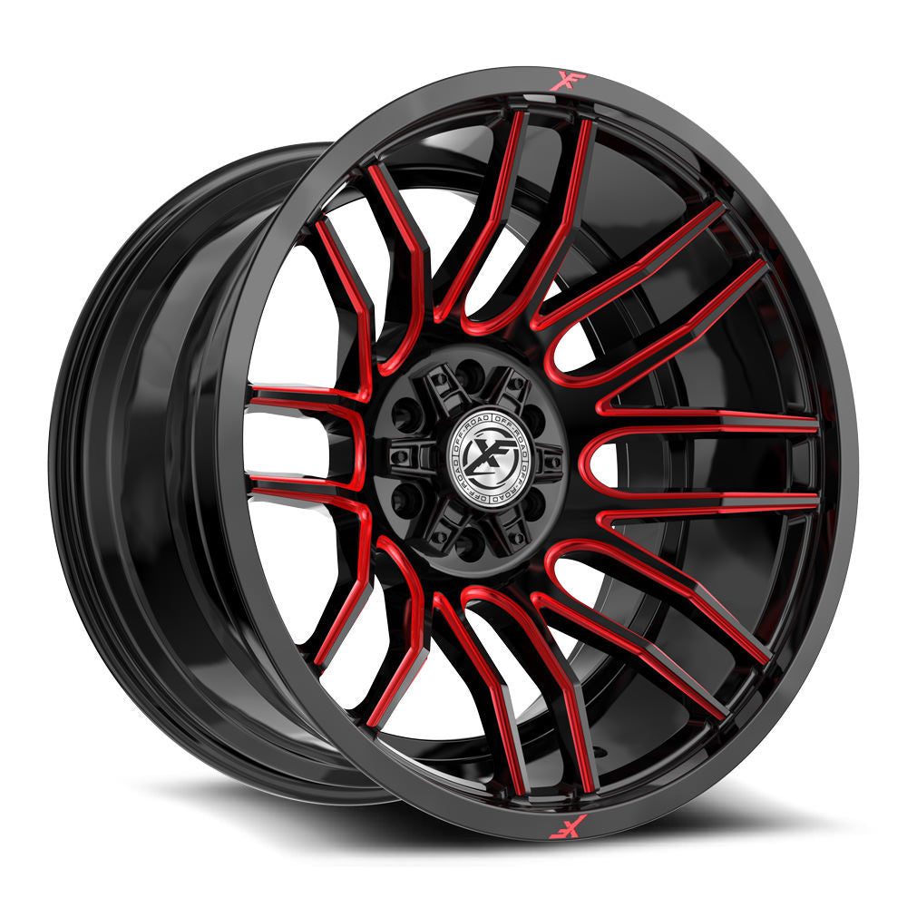 XF Off-Road XF-232 26x14 -76 5x127/5x139.7 Gloss Black & Red Milled XF-232261451271397-76GBRM
