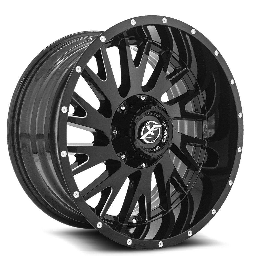 XF OFF-ROAD XF-221 20X10 -12 5X139.7/5X150 GLOSS BLACK & MILLED