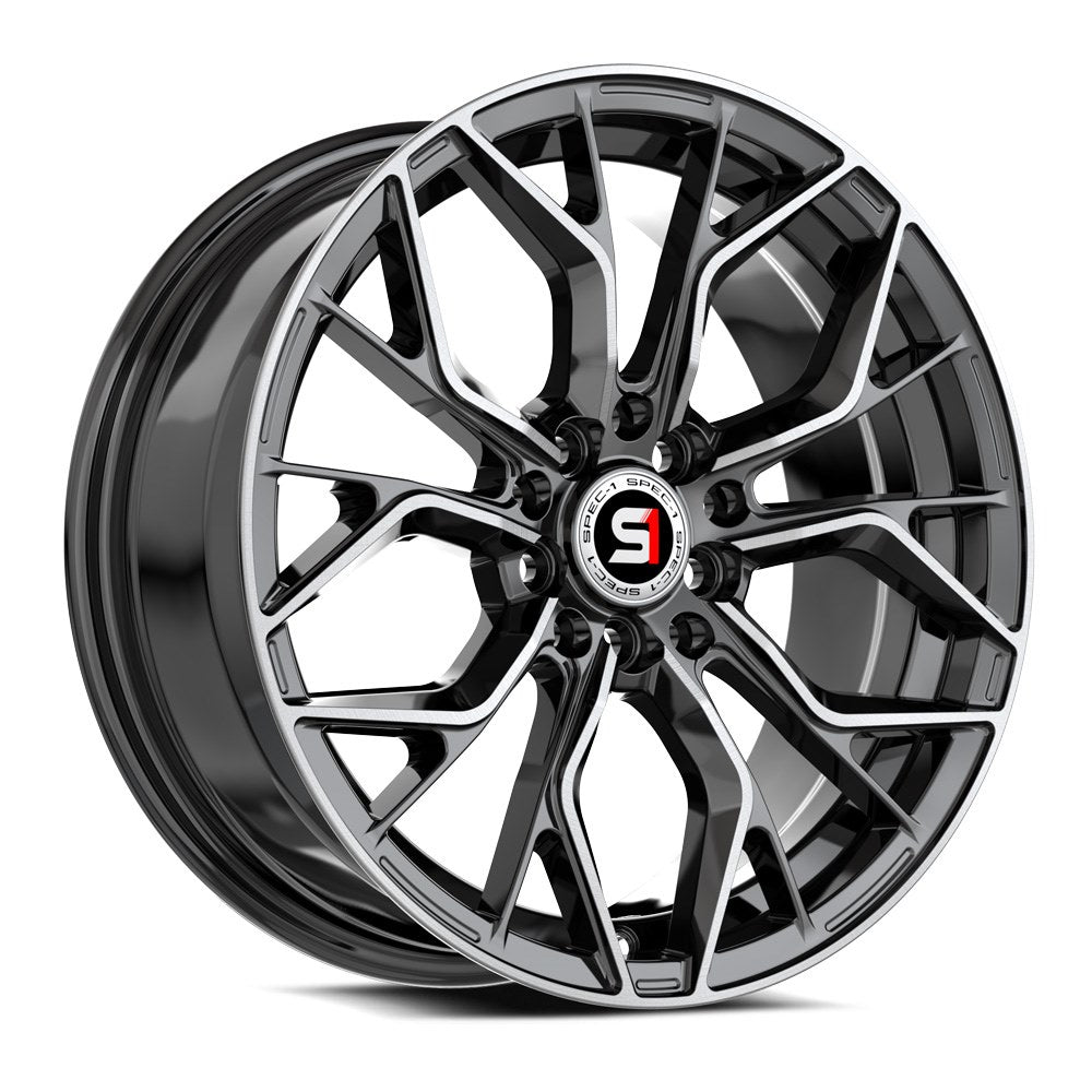 Spec-1 SP-76 15x6.5 20 4x100/4x114.3 Gloss Black & Machined SP-761565920BM